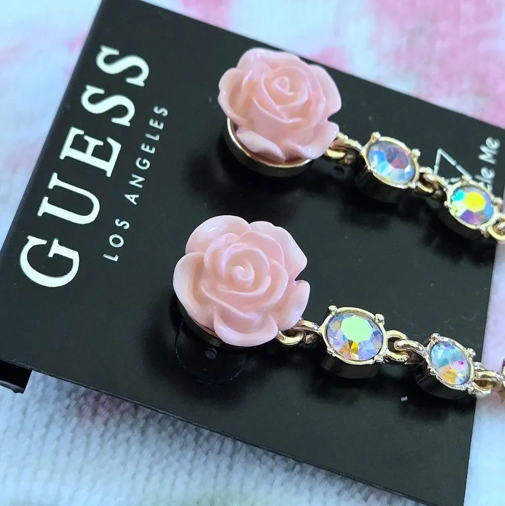 Guess❓️ Pink🩷 Rose🌹 Dangle Earrings